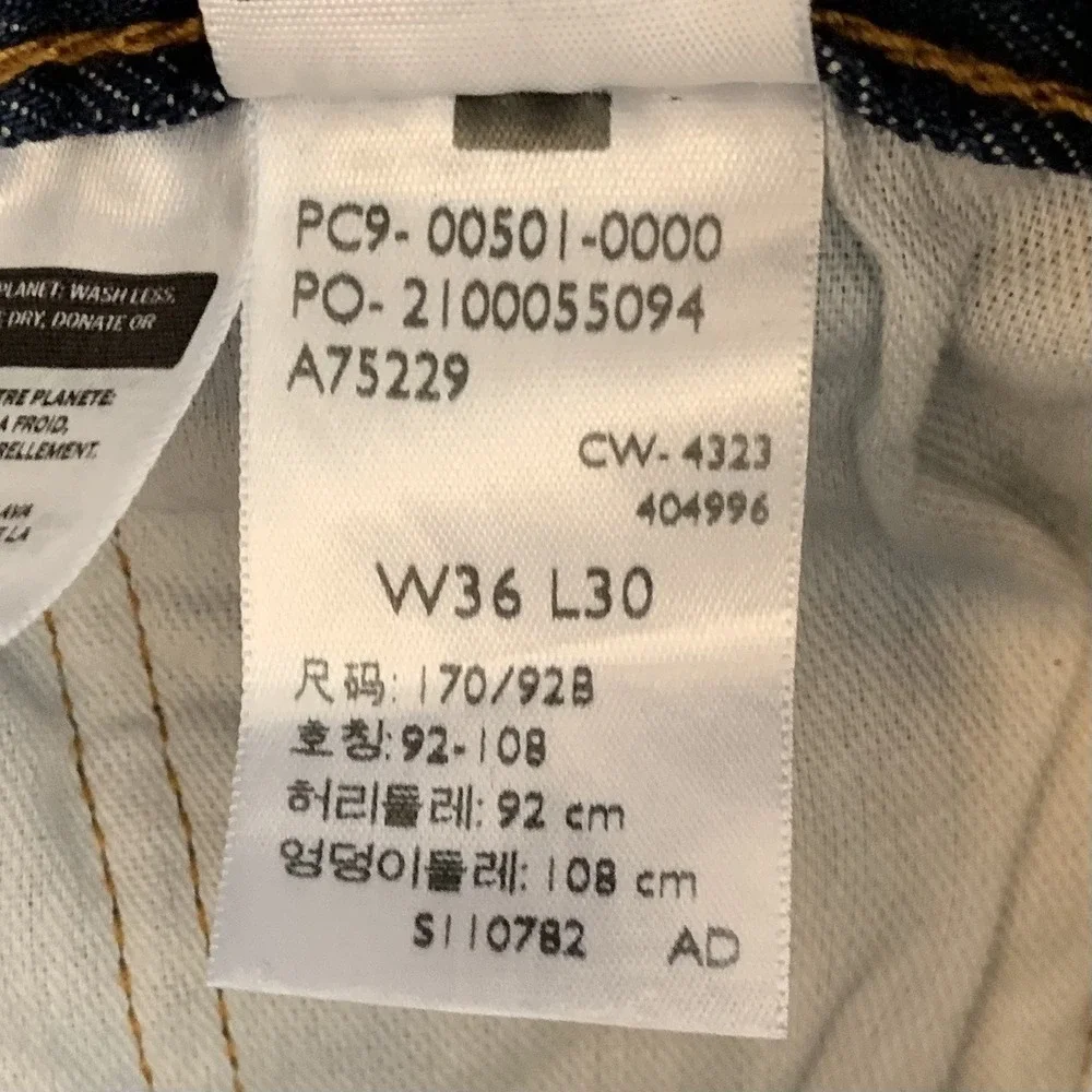 Levis‎ 501 Jeans Mens 36x30 Blue Denim Straight Leg Button Fly Classic Fit